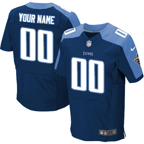 Men's Elite Nike Jersey Navy Blue Alternate - Customized NFL Tennessee Titans